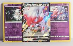 Hisuian Zorua & Zoroark V Pokemon Evolution Lot 3 Card Bundle Lost Origin LP-NM - Image 1