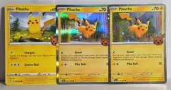 Pikachu Stamped Lot Of 3 Trick or Trade Halloween Stamped Cards Pokemon TCG NM - Image 1