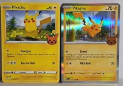 Pikachu Stamped Lot Of 3 Trick or Trade Halloween Stamped Cards Pokemon TCG NM - Image 2