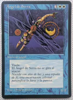 MISPRINT Serra Angel Spanish Mtg Printed with Time Elemental Pic Angel De Serra - Image 1