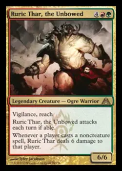 1 x Ruric Thar, the Unbowed - Foil - Dragon's Maze - Heavy Play - MTG - Image 1
