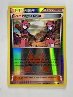 Team Magma Grunt 2015 Pokemon Double Crisis Reverse Holo #30/34 * Light Play - Image 1