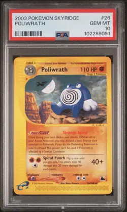 2003 POKEMON SKYRIDGE #26 POLIWRATH PSA 10 - Image 1