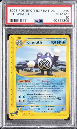 2002 POKEMON EXPEDITION #60 POLIWRATH PSA 10 - Image 1