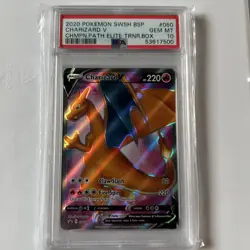 2020 Pokemon SWSH BSP Charizard v #050 CHMPN.PATH Elite Trnr.Box PSA 10 Gem MT - Image 1
