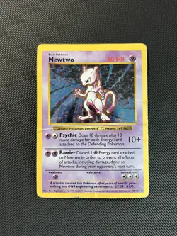 1999 MEWTWO Pokemon Base Set 10/102 Shadowless Holo WOTC HP - Image 1