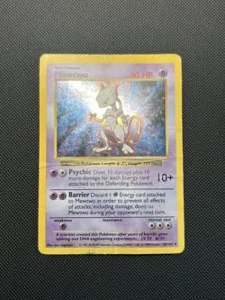 1999 MEWTWO Pokemon Base Set 10/102 Shadowless Holo WOTC HP - Image 2