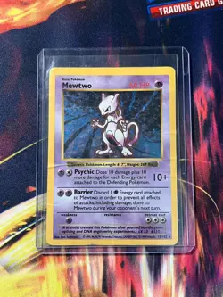 1999 MEWTWO Pokemon Base Set 10/102 Shadowless Holo WOTC HP - Image 5