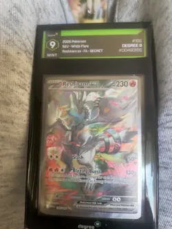 2025 Pokemon Reshiram ex White Flare #166/086 SIR PRISTINE 10 - Image 1