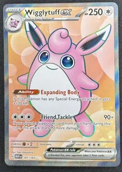 Pokemon Wigglytuff ex Ultra Rare 187/165 NM SV 151 Holo TCG - Image 1