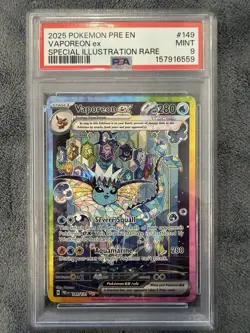 PSA 9 Pokemon TCG Vaporeon EX Prismatic Evolutions SIR 149/131 - Image 1
