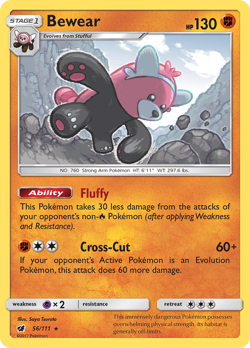 Bewear 56/111 Holo R Crimson Invasion Pokemon Holo NM/M - Image 1