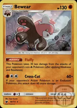 Bewear 56/111 Holo R Crimson Invasion Pokemon Holo NM/M - Image 3