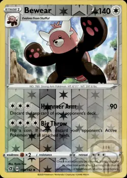 Bewear 150/192 UC Rebel Clash Pokemon Reverse Holo NM/M - Image 3