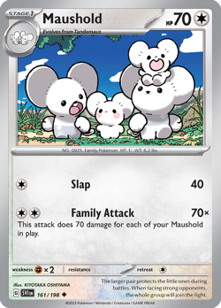 Maushold 161/198 UC Scarlet & Violet Pokemon Reverse Holo NM/M - Image 1