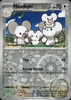 Maushold 161/198 UC Scarlet & Violet Pokemon Reverse Holo NM/M - Image 3