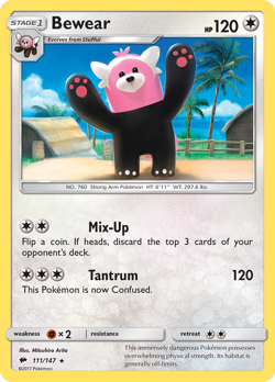 Bewear 111/147 R Burning Shadows Pokemon NM/M - Image 1