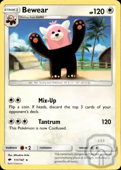 Bewear 111/147 R Burning Shadows Pokemon NM/M - Image 3