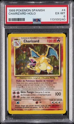 1999 POKEMON SPANISH #4 CHARIZARD-HOLO PSA 6 - Image 1