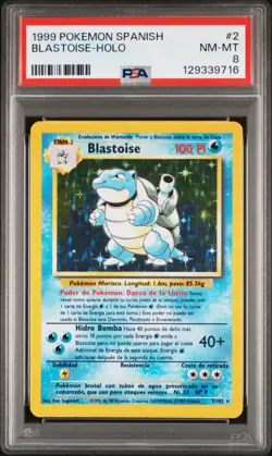 1999 POKEMON SPANISH #2 BLASTOISE-HOLO PSA 8 - Image 1