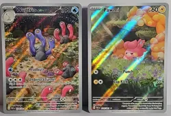 Illustration Rare Pawmi 226/091 & Wugtrio 224/91 Paldean Fates Pokemon TCG NM-LP - Image 1