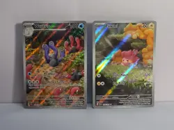 Illustration Rare Pawmi 226/091 & Wugtrio 224/91 Paldean Fates Pokemon TCG NM-LP - Image 2