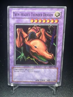 YuGiOh! Twin-Headed Thunder Dragon MRD-120 Super Rare Foil Card - Image 1