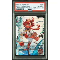 PSA 10 Gundam Card Game limited Box Ver.β ST01-011 C+ Suletta Mercury FOIL Japan - Image 1