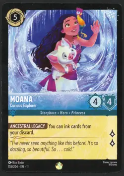 Disney Lorcana Moana - Curious Explorer 155/204 Winterspell Regular ( Non Foil ) - Image 1