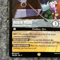 Disney Lorcana Into the Inklands Robin Hood Champion Of Sherwood 190/204 Legenda - Image 4