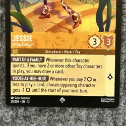Disney Lorcana Wilds Unknown Jessie Lively Cowgirl 20/204 Super Rare NM - Image 4