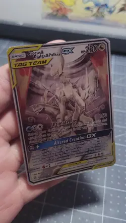 FANART STICKER Pokemon Arceus Dialga Palkia GX Card 221/236 Cosmic Eclipse - Image 2