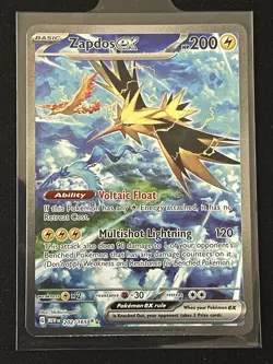 Pokemon TCG Scarlet & Violet 151 Zapdos EX SIR Holo Card 202/165 - Image 1