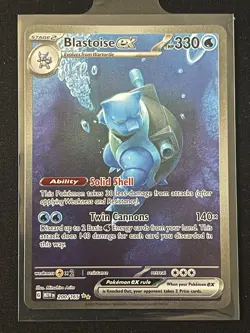 Pokemon TCG Scarlet & Violet 151 Blastoise EX SIR Holo Card 200/165 - Image 1