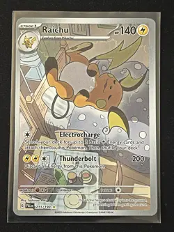 Pokemon TCG Paldea Evolved Raichu Illustration Rare Holo Card 211/193 - Image 1
