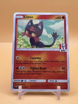 Pokemon Litten 182/SM-P KFC Kentucky Fried Chicken Promo Card - Image 1