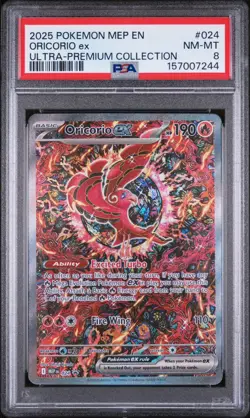 2025 POKEMON MEP ULTRA-PREMIUM COLLECTION #024 ORICORIO EX PSA 8 - Image 1