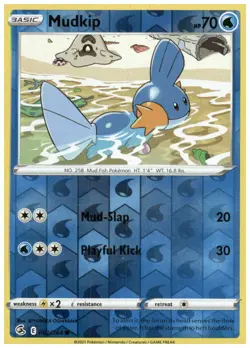 Mudkip 062/264 Common Fusion Strike Pokemon Reverse Holo Near Mint - Image 1