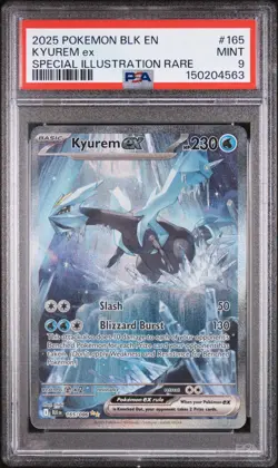 PSA 9 MINT 2025 POKEMON BLK EN KYUREM ex #165 SPECIAL ILLUSTRATION RARE - Image 1