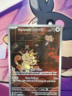 pokemon TCG Team Rocket's Meowth - 203/182 - SV10: Destined Rivals NM - Image 4