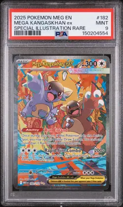 PSA 9 MINT 2025 POKEMON MEG EN MEGA KANGASKHAN ex #182 SPECIAL ILLUSTRATION RARE - Image 1