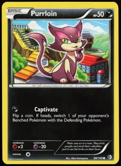 Purrloin 90/149 Common Boundaries Crossed Pokemon Lightly Played - Image 1