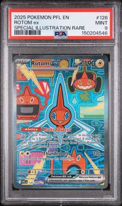PSA 9 MINT 2025 POKEMON PFL EN ROTOM ex #126 SPECIAL ILLUSTRATION RARE - Image 1