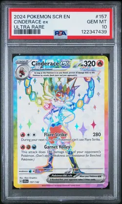 2024 POKEMON SCR EN-STELLAR CROWN ULTRA RARE #157 CINDERACE EX PSA 10 - Image 1