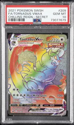 2021 POKEMON SWORD & SHIELD CHILLING REIGN SECRET FULL ART/TORNADUS VMAX PSA 10 - Image 1