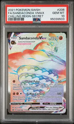 2021 POKEMON SWORD & SHIELD CHILLING REIGN #206 FULL ART/SANDACONDA VMAX PSA 10 - Image 1