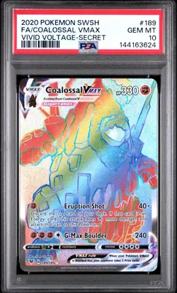 2020 POKEMON SWORD & SHIELD VIVID VOLTAGE SECRET FULL ART/COALOSSAL VMAX PSA 10 - Image 1