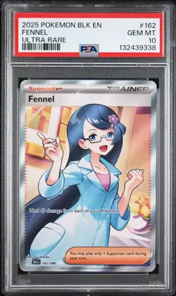 2025 POKEMON BLK EN-BLACK BOLT ULTRA RARE #162 FENNEL PSA 10 - Image 1