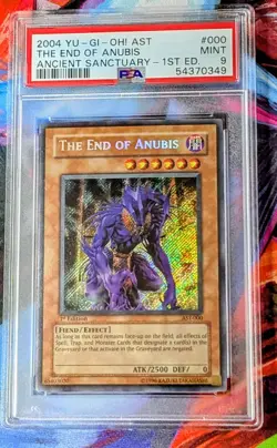 2004 YUGIOH 1ST ED AST-000 THE END OF ANUBIS SECRET RARE PSA 9 MINT #80455731 - Image 1