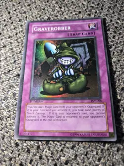 Yu-Gi-Oh Graverobber PSV-008 1st Edition Super Rare Holo Trap Card PSV NM - Image 2